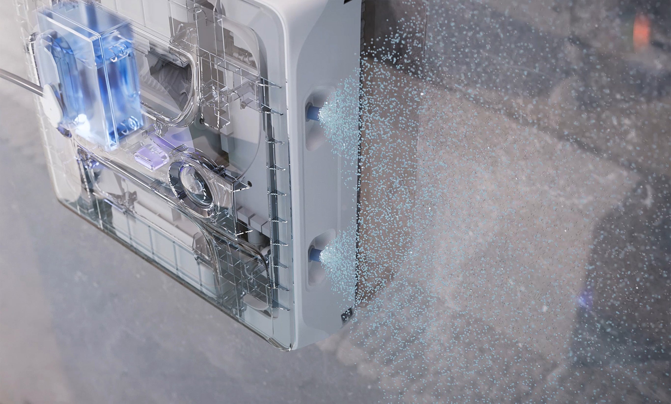 Detalj sustava raspršivanja i spremnika vode na HUTT A1 robotu